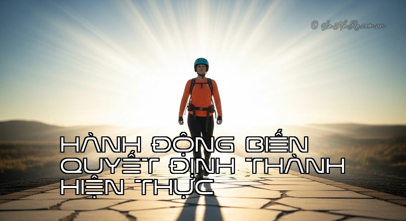 Hành động biến quyết định thành hiện thực Người đang tiến bước đầy quyết tâm trên con đường đã chọn