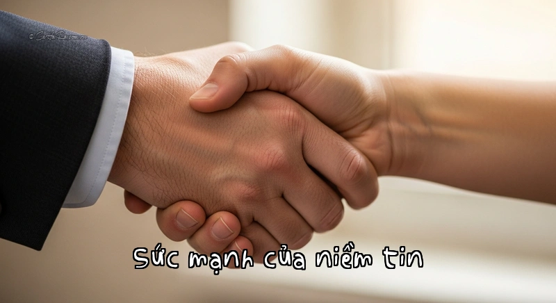 Hai bàn tay nắm chặt thể hiện niềm tin và sự trung thực