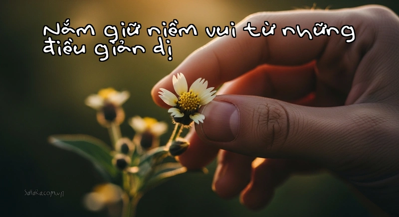 Nắm giữ niềm vui từ những điều giản dị Bàn tay trân trọng bông hoa nhỏ