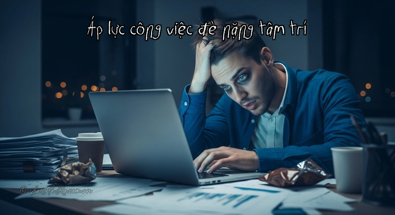 Áp lực công việc đè nặng tâm trí Một người đang mệt mỏi vì áp lực công việc