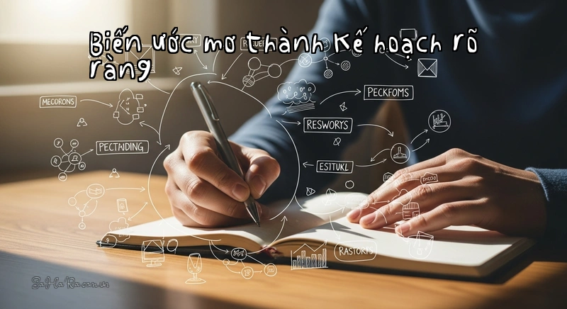 Biến ước mơ thành kế hoạch rõ ràng Hình ảnh người đang viết mục tiêu