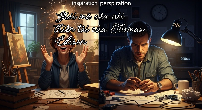 Giải mã câu nói thiên tài của Thomas Edison Cảm hứng và sự chăm chỉ