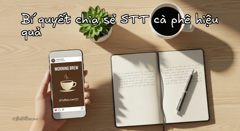 Bí quyết chia sẻ STT cà phê hiệu quả Chia sẻ STT cà phê