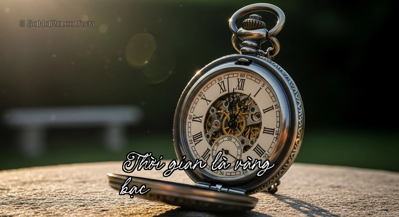 Thời gian là vàng bạc Đồng hồ cát và ánh sáng biểu tượng thời gian