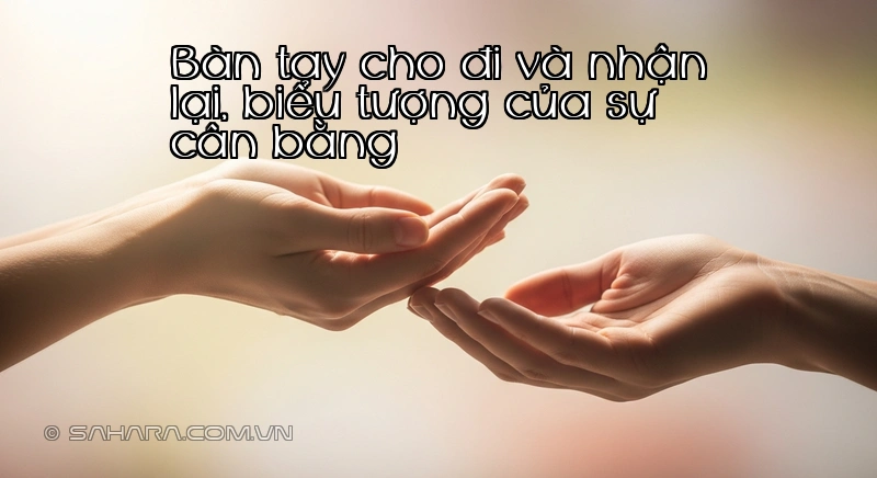 Bàn tay cho đi và nhận lại, biểu tượng của sự cân bằng