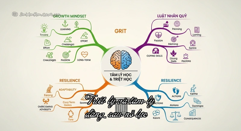 Bản đồ tư duy về nỗ lực và tâm lý học