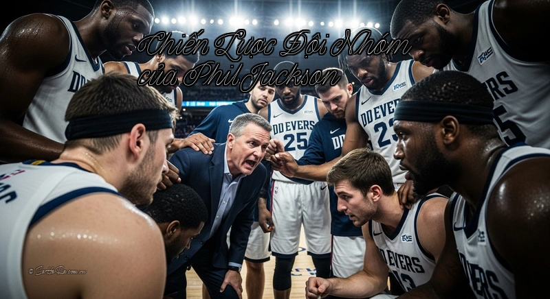 Chiến Lược Đội Nhóm của Phil Jackson Đội bóng rổ đang hội ý, thể hiện sự tập trung và đoàn kết