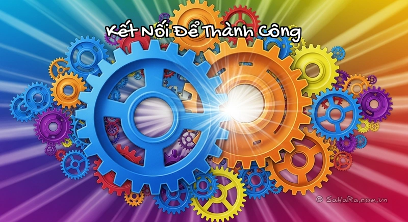 Kết Nối Để Thành Công Các bánh răng khớp nhau, biểu tượng cho sự phối hợp nhóm nhịp nhàng