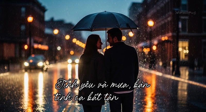 Tình yêu và mưa, bản tình ca bất tận Đôi tình nhân dưới ô đi dưới mưa
