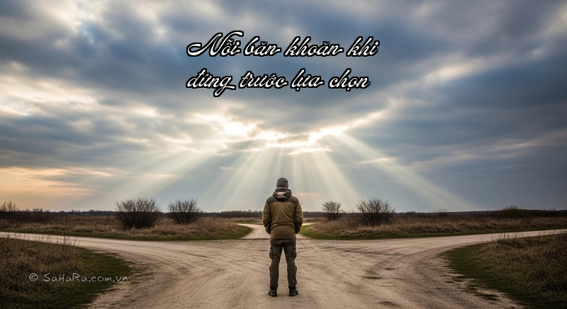 Nỗi băn khoăn khi đứng trước lựa chọn Người đàn ông đứng ở ngã ba đường, băn khoăn về lựa chọn