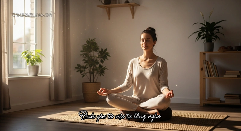 Bình yên từ việc tự lắng nghe Thực hành thiền định trong không gian yên tĩnh