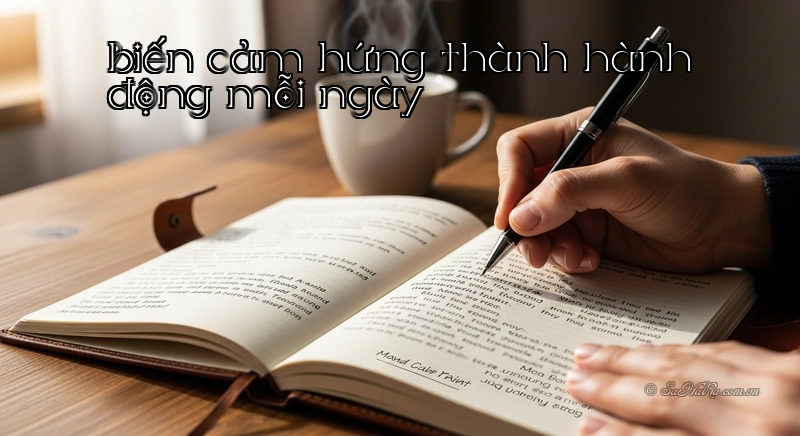 Biến cảm hứng thành hành động mỗi ngày Hình ảnh tay viết nhật ký với câu nói hay