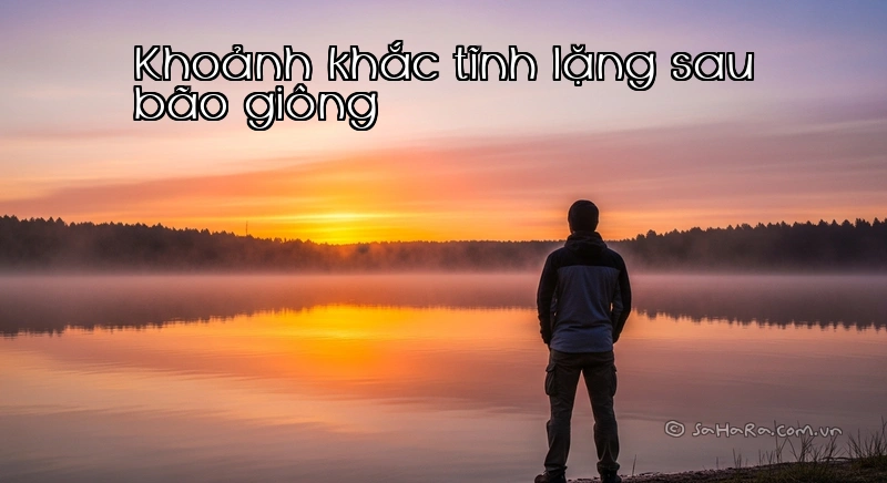 Bình minh trên hồ thanh bình